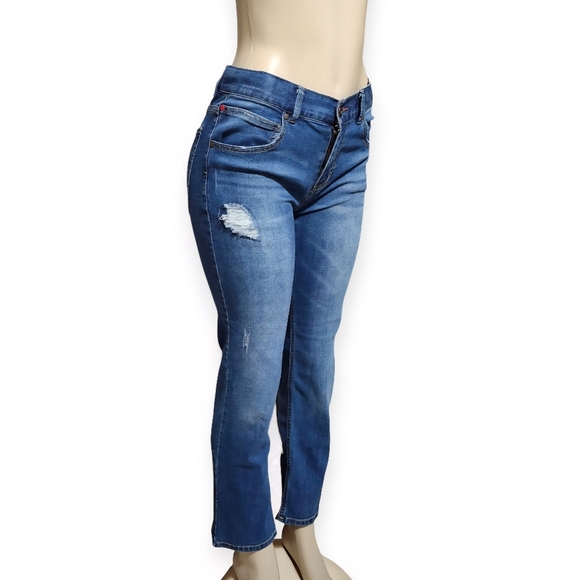 Tommy Hilfiger High Rise Distressed Blue Jeans - Picture 3 of 9